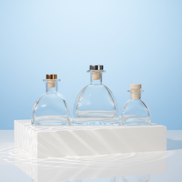 Bouteille en verre transparente pour parfum, décoration d'intérieur, 50 ml, 100 ml, 150 ml, 250 ml, bouteille diffuseur d'arômes en verre carrée en forme de yourte