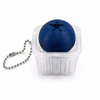 Porte-clés anti-stress imprimé en 3D en forme de myrtille, jouet à presser en forme de fruit, pendentif anti-stress pour les doigts, vente en gros personnalisée