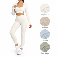 Ensemble 3 pièces pour femme, extensible dans quatre directions, taille élastique, dos nageur, respirant, anti-transpiration, léger, séchage rapide, longueur intégrale, OEM ODM