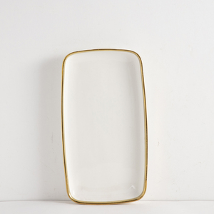 Luxury Embossed Ribbed White Porcelain Tableware <b>Set</b> Gold Rim Middle East European Style Hotel Restaurant Custom Logo Gift Box - Product Image 6
