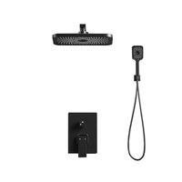 12 pouces plafond dissimulé mural Washrrom noir laiton ensemble pluie douche bain douche robinet ensemble carré