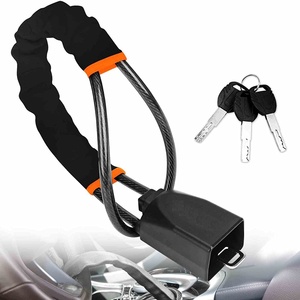 Protector de Seguridad para Automóvil con 3 Llaves, Cable de Acero, Bloqueo de Cinturón de Seguridad y Hebilla para Volante, AK6115, Antirrobo para Auto - Product Image 3