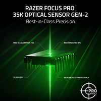 Souris de jeu sans fil Razer Basilisk V3 Pro 35K 35000 DPI avec capteur optique, HyperScroll, molette inclinable, RGB, ergonomique, programmable, 140H