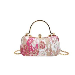 Bolsos de Mano de Lujo para Mujer con Flores Bordadas de Perlas para Graduación 2025, Bolsos de Noche para Boda, Estilo Chino, Bolso de Mano Brillante - Product Image 1