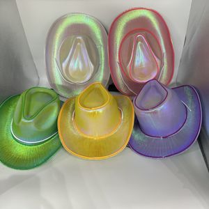 Sombrero de Vaquero Luminoso Hecho a Mano para Fiestas Rave y <span class=keywords><strong>Burning</strong></span> Man, Sombrero de Vaquero de Lujo con Cable EL, Gran Venta - Product Image 6