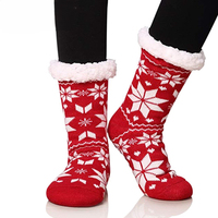 Chaussette confortable doublée Sherpa en tricot épais pour femmes