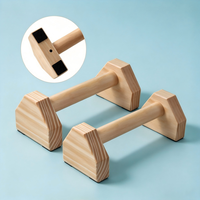 Alat Push-up Stand, Bar Push-up Kayu dengan Alas Anti-Selip, Peralatan Olahraga Rumahan, Pegangan Parallet Kayu 30CM