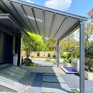 Gazebo de Jardín Motorizado de Lujo con Sistema de Techo Retráctil, Control Remoto, Resistente al Viento y a la Lluvia, Toldo de PVC <span class=keywords><strong>para</strong></span> Uso en Exteriores - Product Image 2