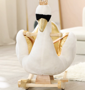 Fauteuil à bascule en peluche Cygne Blanc Princesse pour enfants - Le meilleur cadeau pour les nourrissons et les tout-petits - Product Image 4