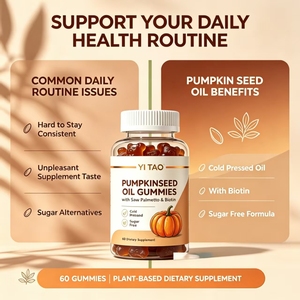 Gomitas de Aceite de Semilla de Calabaza de Marca Privada/OEM/ODM con Saw Palmetto y Biotina, Suplemento Dietético para el Apoyo de la Próstata, MOQ Bajo de 50 Piezas - Product Image 2