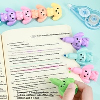 Surligneurs en forme de chiot mignons, non effaçables, pour étudiants, lot de 6 pièces en boîte de présentation, logo personnalisé, publicité à fort impact