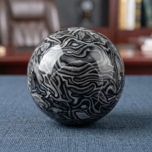Venta al por Mayor de Esferas de Ágata Negra, Cristal Curativo Natural, Esfera de Cristal de Jaspe Picasso para Decoración del Hogar - Product Image 4