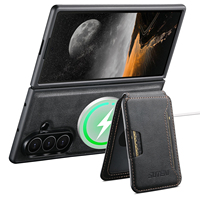 Étui portefeuille magnétique texturé en cuir PU avec support de chargement sans fil, personnalisé, directement de l'usine ODM, pour Samsung Z Fold Series
