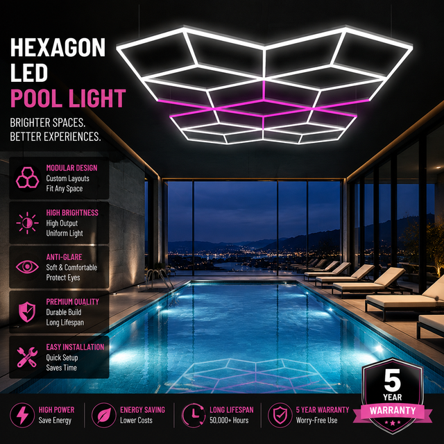 Hexagon Honeycomb LED Decorative Ceiling Light Villa Residential Pool Home Theater Modular Pendant Fixture RGB Design Pro