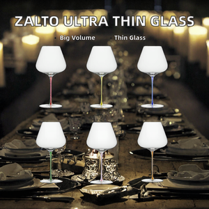 Copa de Vino de Cristal con Tallo <span class=keywords><strong>Delgado</strong></span> y Base Grande, Multicolor, para Vino Tinto, Uso Diario - Product Image 2