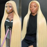Perruques Lace Front Blondes 13x4 HD en Cheveux Brésiliens Remy, Densité 180%, Lisses, Brun Clair