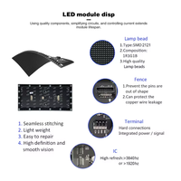 Pantalla Curva RGB P1.53 P1.86 P1.875 P2 P2.5 P3 P4 P5, Panel Plegable, Módulo de Pantalla LED Flexible y Suave para Exposiciones