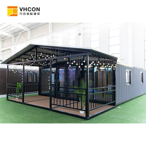 Maison conteneur préfabriquée portable et extensible de 40 pieds, maisonnette pliable, 3 chambres, villa mobile moderne en acier modulaire, hôtel, <span class=keywords><strong>camping</strong></span> - Product Image 2