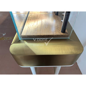 ตู้โชว์เครื่องประดับแก้วสุดหรูทันสมัยตู้โชว์สีทองสุดอินเทรนด์ดีไซน์แบบล็อกได้สำหรับรูปแบบโชว์รูมอินเทรนด์ - Product Image 4