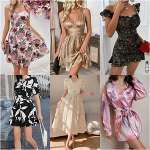 Venta al por Mayor de Vestidos de Verano para <span class=keywords><strong>Mujer</strong></span>, Mezcla de Poliéster/Algodón, Tallas Variadas - Product Image 6