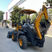 Multifunktionaler Mini-Bagger mit Frontlader und Anbaugeräten, Gabelstapler, 4x4 Radlader-Bagger zum Verkauf
