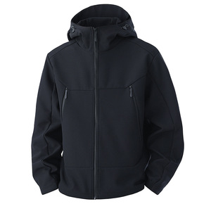 Vestes d'hiver écologiques pour hommes personnalisées avec fermeture éclair, coupe-vent, imperméables, softshell, à capuche, pour l'extérieur, style urbain - Product Image 4