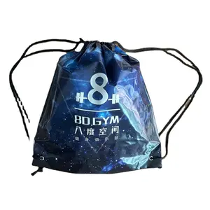 Yüksek kalite popüler plastik İpli sırt çantası saklama çantası koşu yarışı su geçirmez ambalaj çanta kolu çanta