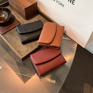 Cartera corta de cuero granulado para mujer, monedero plegable, tarjetero de gran capacidad, venta al por mayor transfronteriza - Product Image 3