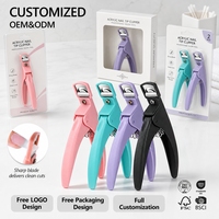 Coupe-ongles en acier inoxydable pour faux ongles en acrylique, lame en U, pour salon, usage domestique et DIY
