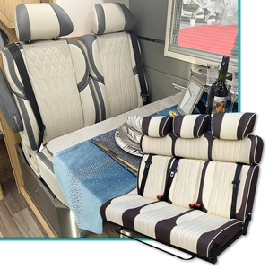 JDA роскошная кожаная Регулируемая Модифицированная Складная сменная кровать, автомобильные тройные сиденья для фургона - Product Image 5