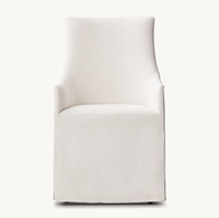 Fauteuil de salle à manger traditionnel en chêne avec jupe en tissu ELLA Factory - Couleur personnalisable, usage commercial pour hôtel, cuisine, salon