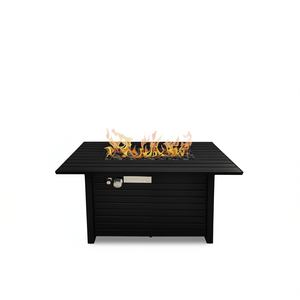 Mesa para Fogatas de Acero Corten de 25H X 42W, Calentador de Jardín Moderno de Bioetanol para Exteriores, Color Negro - Product Image 1