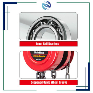 3T Hoist with 6mm Alloy Steel Black Oxide <strong>Chain</strong> Safety Latch Hook Round <strong>Manual</strong> <strong>Chain</strong> <strong>Block</strong> Hoist with Strict Load Testing - Product Image 3