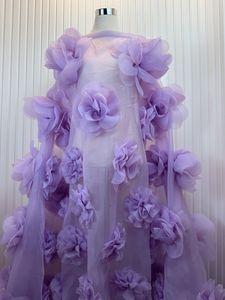 3Dローズ花柄チュールウェディングレース生地ファンシーメッシュ3D花柄ローザレース生地 - Product Image 2