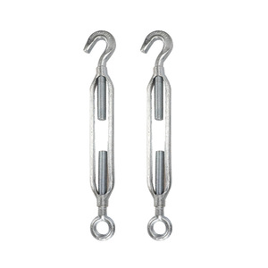 Tensor de cuerpo abierto M6 de acero cincado tipo gancho y ojo para tensado de cable de acero - Product Image 1