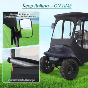 כיסוי לעגלת גולף עמיד למים כיסוי גשם עם 4 דלתות קרוע חלונות pvc ברור עבור 4 מועדון הנוסע מועדון הנוסע - Product Image 2