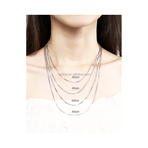 Wholesale 925 Sterling <b>Silver</b> Chopin <b>Chain</b> Water Wave Necklace for Women Classic Gold Plated Jewelry for Gifts - Product Image 4