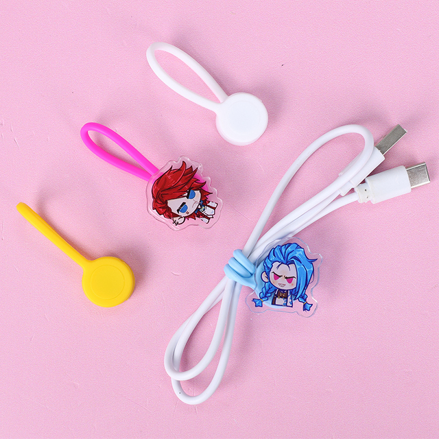 Custom PVC Personalisable USB Cable Holder with Magnet for Headphones Earbuds & Cables-Office Tool Cable Organizer