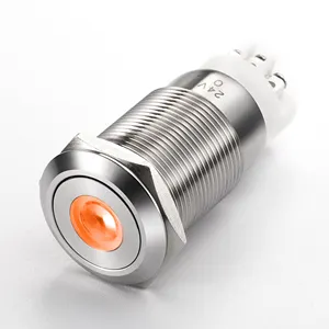12mm 16mm 19mm 22mm 25mm 30mm Customizable Laser Engraved Pattern LED Illuminated Momentary Push Button Switch With Harness