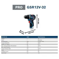 Perceuse-visseuse sans fil Bosch GSR 12V-32, visseuse électrique 12V, outil électrique compact pour le bois, le métal et les réparations domestiques
