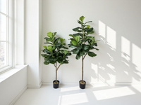 Ficus Lyrata réaliste, grand arbre artificiel en pot, verdure bionique décorative pour le salon, le meuble TV, le sol