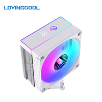 Ventilateur ARGB PWM Lovingcool AP400 à prix d'usine OEM, logo personnalisé, 600-1600 tr/min, refroidisseur d'air à tour unique haute performance TDP avec affichage numérique
