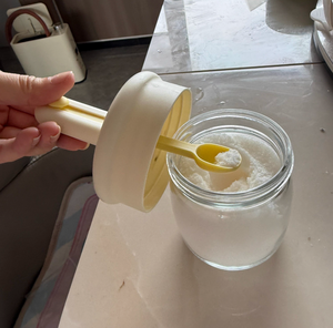 Jiuyi耐久性のあるガラス調味料ボトル引き込み式スプーン防湿キッチン食品保存容器塩 & スパイスジャー用 - Product Image 2