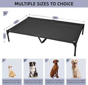 Hamaca plegable elevada con fondo de Textilene, cama para perros y gatos, tela de poliéster Oxford con estampado Floral para acampar - Product Image 4