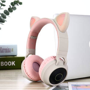 Schattige Kat Oordopjes Kinderen Waterdichte Bt Draadloze Headset Met Led Licht Indicator Hifi Oortelefoon Met Usb Connectoren Voor Gaming - Product Image 4