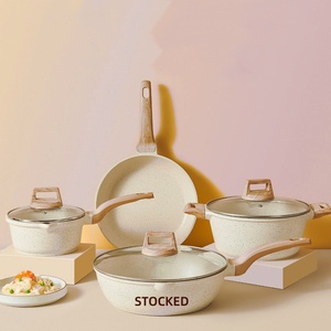 Lovfe 7 Piece Premium Kitchen Pots Maifanite Coating Nonstick <strong>Induction</strong> Saucepan <strong>Cookware</strong> <strong>Set</strong> - Product Image 1