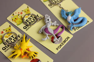 พวงกุญแจ pokemones 4รูปแบบพวงกุญแจยาง articuluno mewtwo <span class=keywords><strong>zapdos</strong></span> พวงกุญแจ3D สำหรับเด็ก - Product Image 6