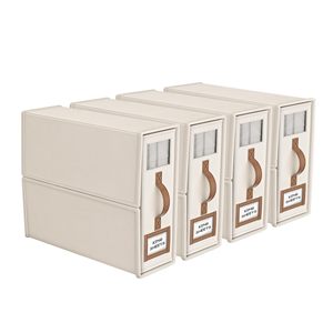 Ensemble de draps de lit pliables organisateurs et organisateurs de placard en tissu de lin de stockage avec fenêtre boîte de rangement de lit pliante pour drap de lit - Product Image 1