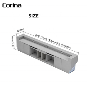 Duponts Corians Đá Nhân Tạo Thiết Kế Hiện Đại Bàn Tiếp Tân Quầy, Bàn Tiếp Tân Trắng Cho Khách Sạn - Product Image 5