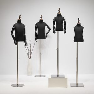 Manichino Mezzo Busto per Esposizione Abbigliamento Bambini, Espositore Nero in Lino per Bambini e Bambine, per Vetrina - Product Image 4